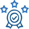 Quality assurance badge with checkmark and stars icon - SAAOL Delhi